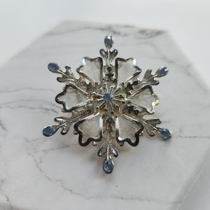Silver Snowflake with Light Blue Beads